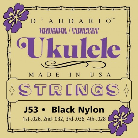 J53 Hawaiian Ukulele Black Nylon