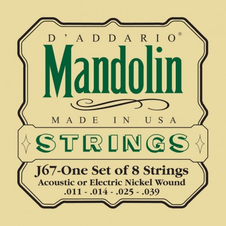 J67 Nickel Mandolin Strings, Medium, [11-39]
