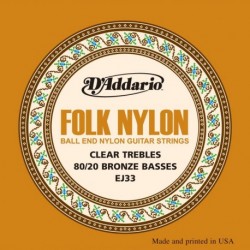 EJ33 Folk Nylon, Ball End, 80/20 Bronze/Clear Nylon