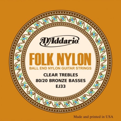 EJ33 Folk Nylon, Ball End, 80/20 Bronze/Clear Nylon