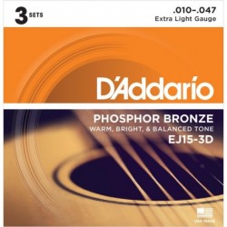 EJ15 - Phosphor Bronze Extra Light (pack 3 juegos)