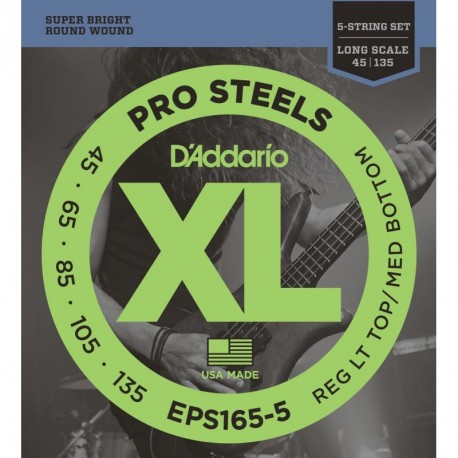 EPS165-5 ProSteels 5-String Bass Custom Light Lon Scale [45-135]
